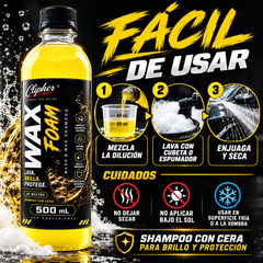 Modo de uso de CLIPHER WAX FOAM shampoo con cera 500 ml