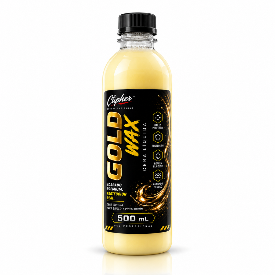 CLIPHER GOLD WAX cera líquida 500 ml sobre fondo blanco