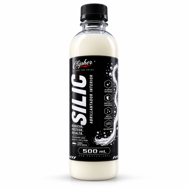 CLIPHER SILIC abrillantador interior 500 ml sobre fondo blanco
