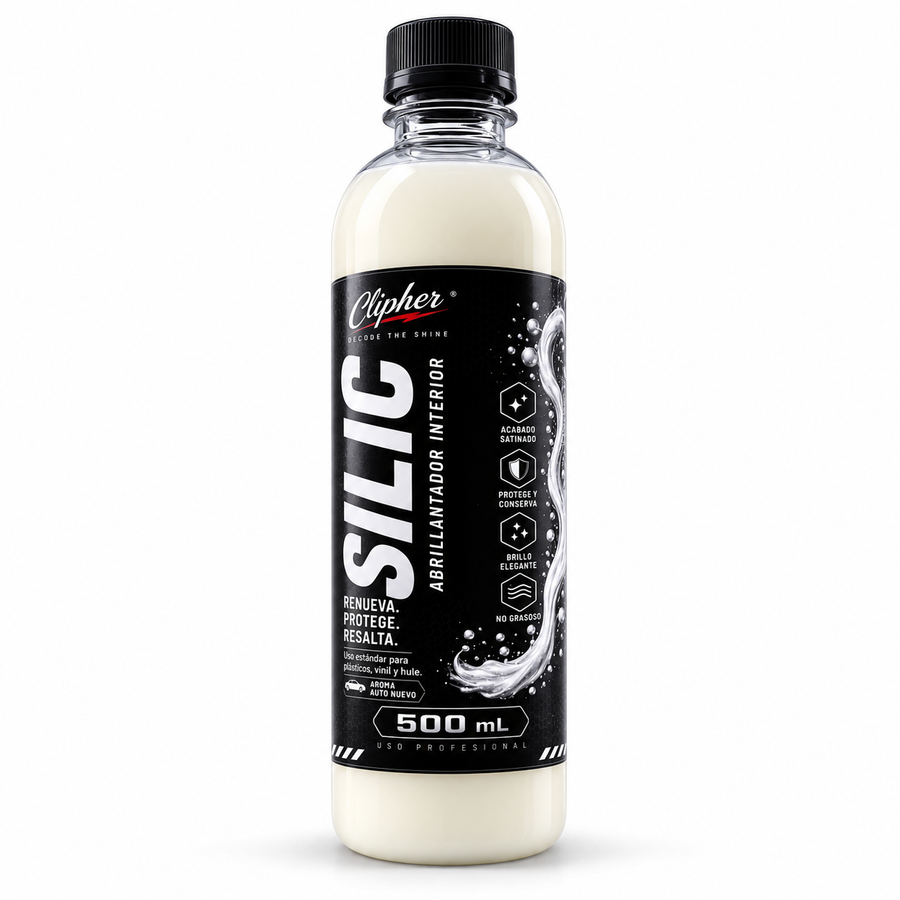CLIPHER SILIC abrillantador interior 500 ml sobre fondo blanco