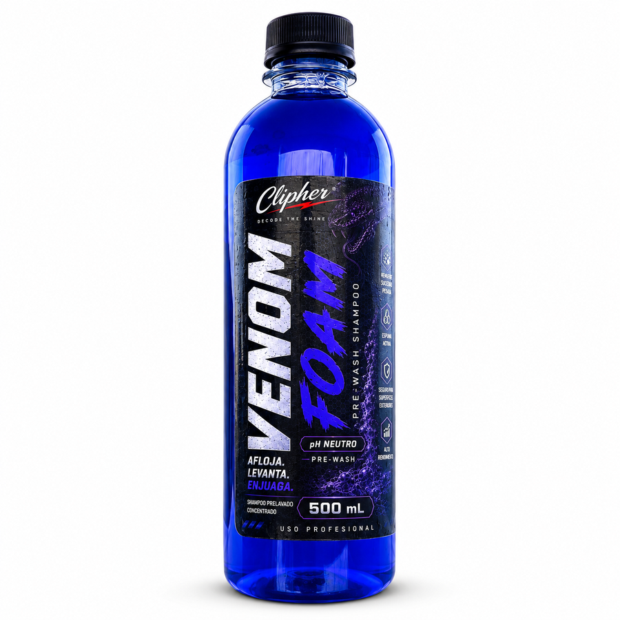 CLIPHER VENOM FOAM prelavado pH neutro 500 ml sobre fondo blanco